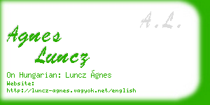 agnes luncz business card
