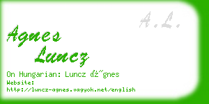 agnes luncz business card